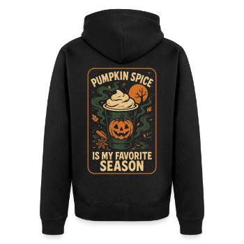 Pumpkin Spice Is My Favorite Season Halloween - Unisex Premium Organic Zip Hoodie - black - Back - Nico (187cm)