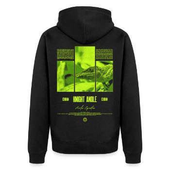 Cuban Knight Anole Lizard Owner Reptile Keeper - Unisex Premium Organic Zip Hoodie - black - Back - Nico (187cm)