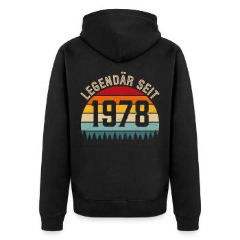 Légendaire depuis 1978 – Né en 1978 - Veste à capuche bio Premium Unisexe - noir - Dos - Nico (187cm)