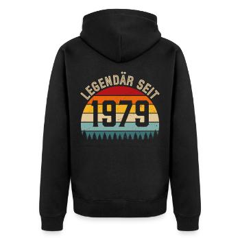 Legendary since 1979 – Born in 1979 - Unisex Premium Organic Zip Hoodie - black - Back - Nico (187cm)