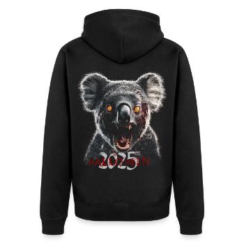Zombie Koala Halloween Schrecken - Unisex Premium Bio Zip Hoodie - Schwarz - Hinten - Nico (187cm)