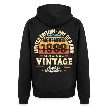 November 1999 Best Gift 1999 - November 1999 - Unisex Premium Organic Zip Hoodie - black - Back - Nico (187cm)