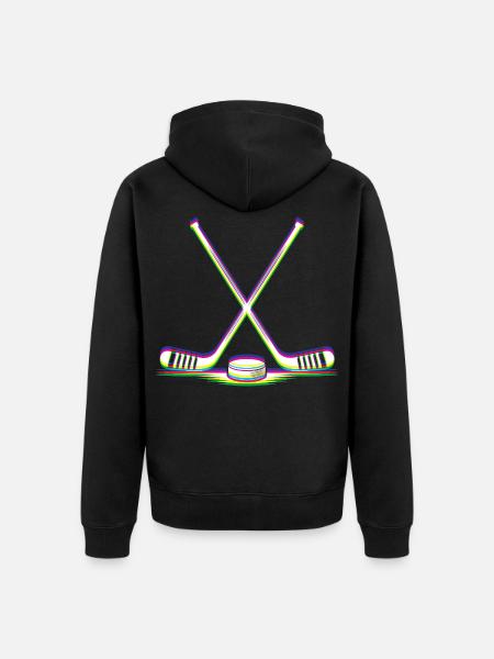 EDM Techno Hockey Sticks Rave Hockey - Unisex Premium Organic Zip Hoodie - black