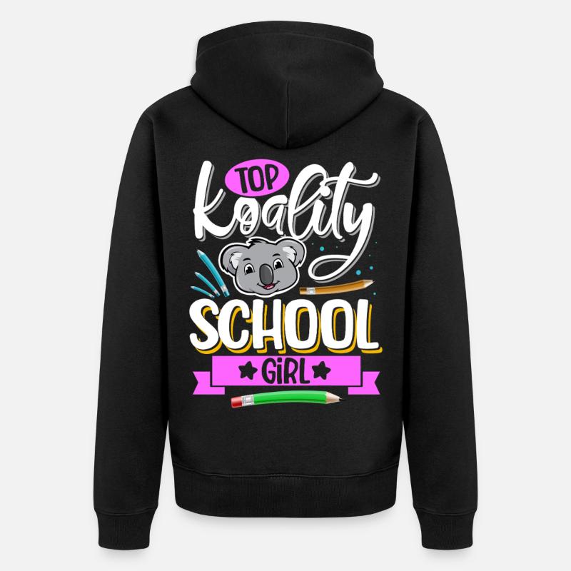 Top Koality Écolière - Veste à capuche bio Premium Unisexe - noir