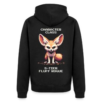 Méchant Fluff de niveau S | Fennec, Jdr - Veste à capuche bio Premium Unisexe - noir - Dos - Nico (187cm)