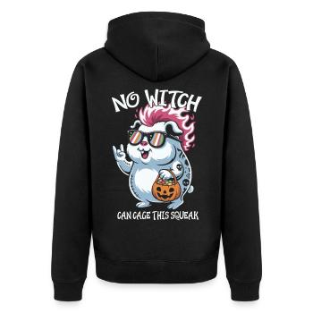 Hamster avec des lunettes de soleil Plaisir d’Halloween - Veste à capuche bio Premium Unisexe - noir - Dos - Nico (187cm)