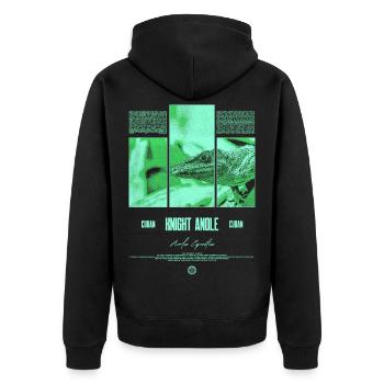 Kubanischer Ritter Anole Eidechse Besitzer Reptilienhalter - Unisex Premium Bio Zip Hoodie - Schwarz - Hinten - Nico (187cm)