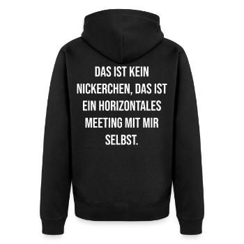 Horizon to the Self - Unisex Premium Organic Zip Hoodie - black - Back - Nico (187cm)