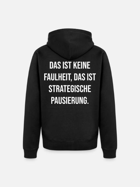 Strategic Break Typography - Unisex Premium Organic Zip Hoodie - black