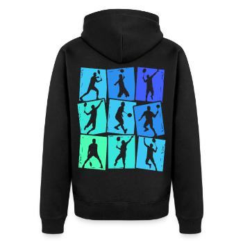 Badminton Badminton Badminton Joueurs Garçons Enfants - Veste à capuche bio Premium Unisexe - noir - Dos - Nico (187cm)
