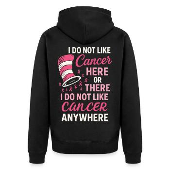 I don't like cancer here or there - Unisex Premium Organic Zip Hoodie - black - Back - Nico (187cm)