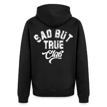 Sad But True Club Grunge Athletic Sport Graphique - Veste à capuche bio Premium Unisexe - noir - Dos - Nico (187cm)