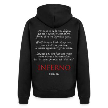 Inferno Canto III Divine Commedy Per me si va - Veste à capuche bio Premium Unisexe - noir - Dos - Nico (187cm)