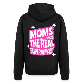 Les mamans sont les vraies super-héroïnes – pour les mères - Veste à capuche bio Premium Unisexe - noir - Dos - Nico (187cm)