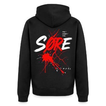 T-shirts urbains streetwear - Veste à capuche bio Premium Unisexe - noir - Dos - Nico (187cm)