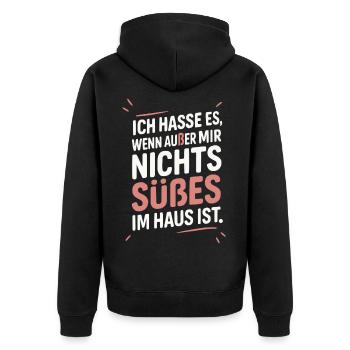 Je déteste quand il n’y a rien de doux dans la maison à part moi - Veste à capuche bio Premium Unisexe - noir - Dos - Nico (187cm)