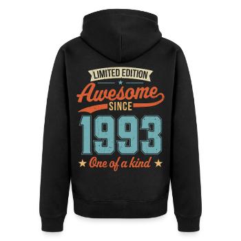 Génial depuis 1993 - Veste à capuche bio Premium Unisexe - noir - Dos - Nico (187cm)