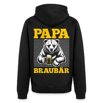 Le futur papa PAPA BRAUBÄR Drôle - Veste à capuche bio Premium Unisexe - noir - Dos - Nico (187cm)