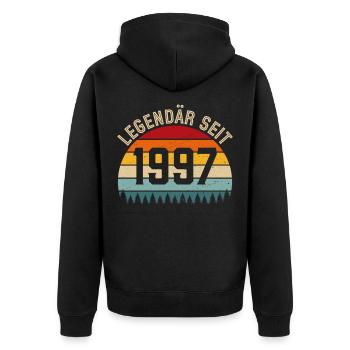 Légendaire depuis 1997 – Né en 1997 - Veste à capuche bio Premium Unisexe - noir - Dos - Nico (187cm)