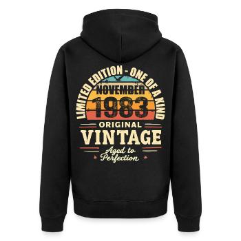 November 1983 Best Gift 1983 - November 1983 - Unisex Premium Organic Zip Hoodie - black - Back - Nico (187cm)