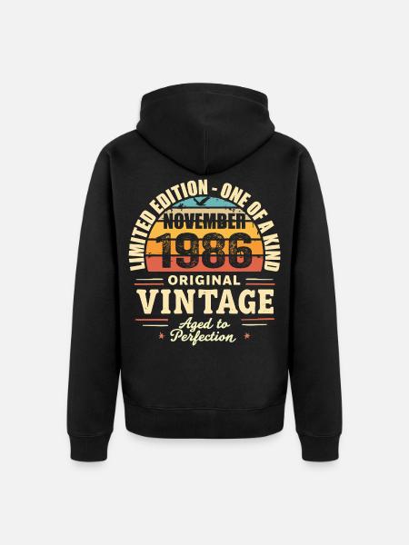 November 1986 Best Gift 1986 - November 1986 - Unisex Premium Organic Zip Hoodie - black