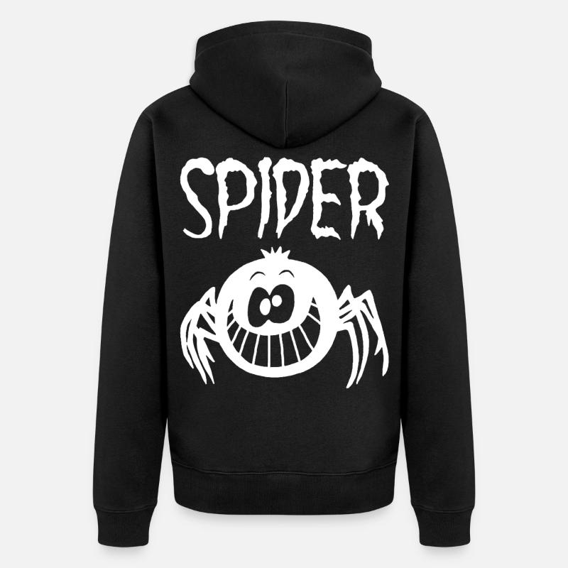 L'araignée blanche qui sourit - Veste à capuche bio Premium Unisexe - noir