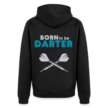 Né pour être Darter Shirt - Veste à capuche bio Premium Unisexe - noir - Dos - Nico (187cm)