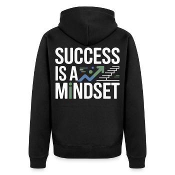 Success is a mindset - Unisex Premium Organic Zip Hoodie - black - Back - Nico (187cm)