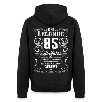 A Legend Noble Years Birthday 85 Gift - Unisex Premium Organic Zip Hoodie - black - Back - Nico (187cm)