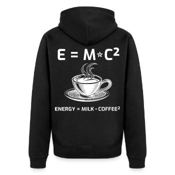 Café buveur de café Formule E=MC2 - Veste à capuche bio Premium Unisexe - noir - Dos - Nico (187cm)