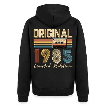 40th Birthday 40 Years Original 1985 - Unisex Premium Organic Zip Hoodie - black - Back - Nico (187cm)