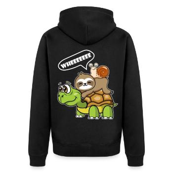Luiaard schildpad slakken motief dierenliefhebber - Veste à capuche bio Premium Unisexe - noir - Dos - Nico (187cm)