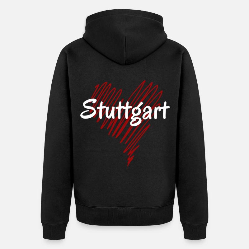 J’adore Stuttgart, Stuttgart, Allemagne - Veste à capuche bio Premium Unisexe - noir