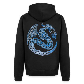 Dragon celte galactique - Veste à capuche bio Premium Unisexe - noir - Dos - Nico (187cm)