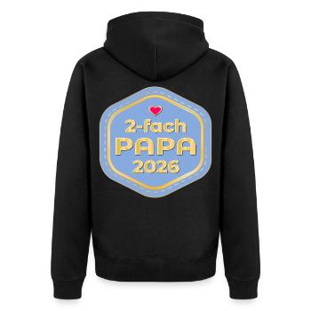 Annonce du bébé 2026 de deux pères - Veste à capuche bio Premium Unisexe - noir - Dos - Nico (187cm)