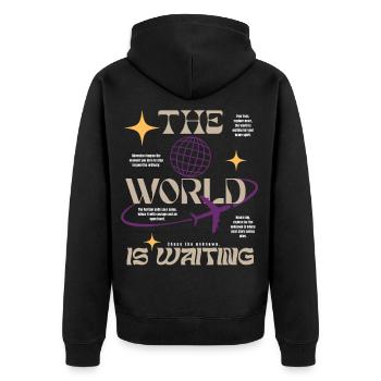 Le monde vous attend - Travel & Adventure - Veste à capuche bio Premium Unisexe - noir - Dos - Nico (187cm)