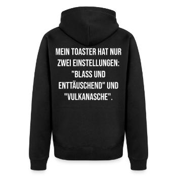 Grille-pain disant Retro Typo - Veste à capuche bio Premium Unisexe - noir - Dos - Nico (187cm)