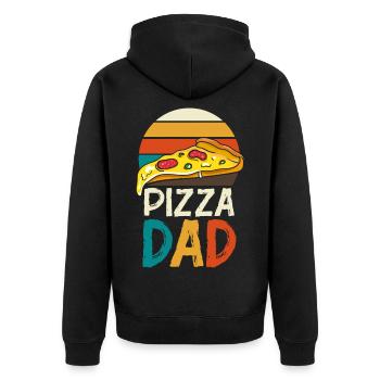Logo rétro de Pizza Dad - Veste à capuche bio Premium Unisexe - noir - Dos - Nico (187cm)