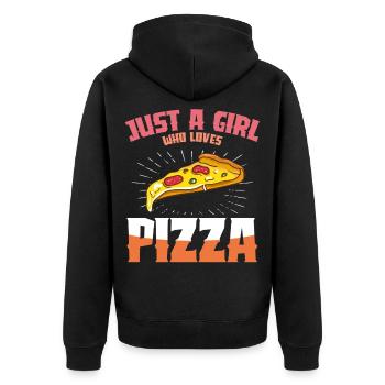 Pizza Love Girl Design - Veste à capuche bio Premium Unisexe - noir - Dos - Nico (187cm)