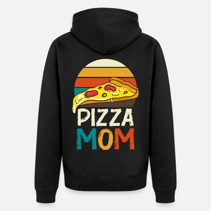 Pizza Mom Slice Retro - Veste à capuche bio Premium Unisexe - noir