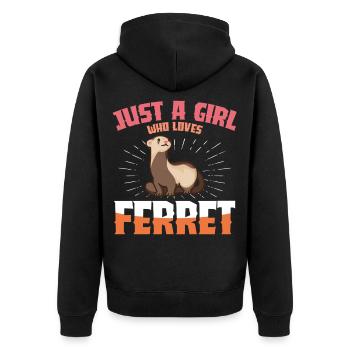Just a girl and her ferret - Unisex Premium Organic Zip Hoodie - black - Back - Nico (187cm)