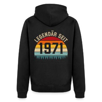 Legendary since 1971 – Born in 1971 - Unisex Premium Organic Zip Hoodie - black - Back - Nico (187cm)