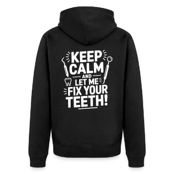 Drôle Dentiste Hygiéniste Équipe Dentaire Design - Veste à capuche bio Premium Unisexe - noir - Dos - Nico (187cm)