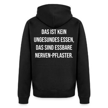 Citation de NervPflaster : Ironie comestible - Veste à capuche bio Premium Unisexe - noir - Dos - Nico (187cm)
