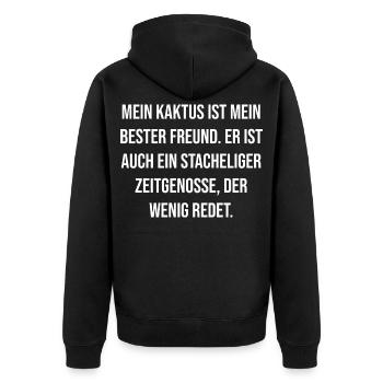 Cactus Citation Ami Noir Blanc - Veste à capuche bio Premium Unisexe - noir - Dos - Nico (187cm)