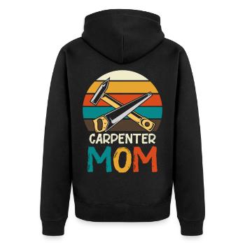 Schreiner Mutter Retro Werkzeug - Unisex Premium Bio Zip Hoodie - Schwarz - Hinten - Nico (187cm)