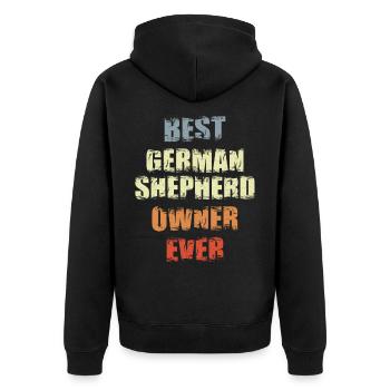 Best German Shepherd owner ever - Unisex Premium Organic Zip Hoodie - black - Back - Nico (187cm)