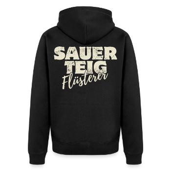Sauerteig Flüsterer - Unisex Premium Bio Zip Hoodie - Schwarz - Hinten - Nico (187cm)