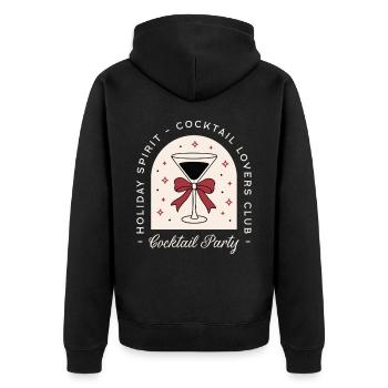 Cocktail-Liebhaber-Party, lustiger Weihnachts-Martini - Unisex Premium Bio Zip Hoodie - Schwarz - Hinten - Nico (187cm)