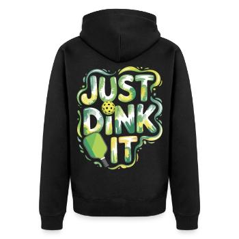 Pickleball T-Shirt Just Dink It Gift Idea - Unisex Premium Organic Zip Hoodie - black - Back - Nico (187cm)